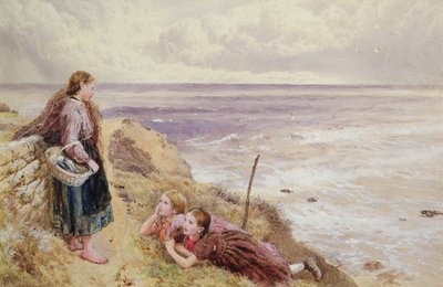 Op de Kliffen van Cullercoats door Myles Birket Foster